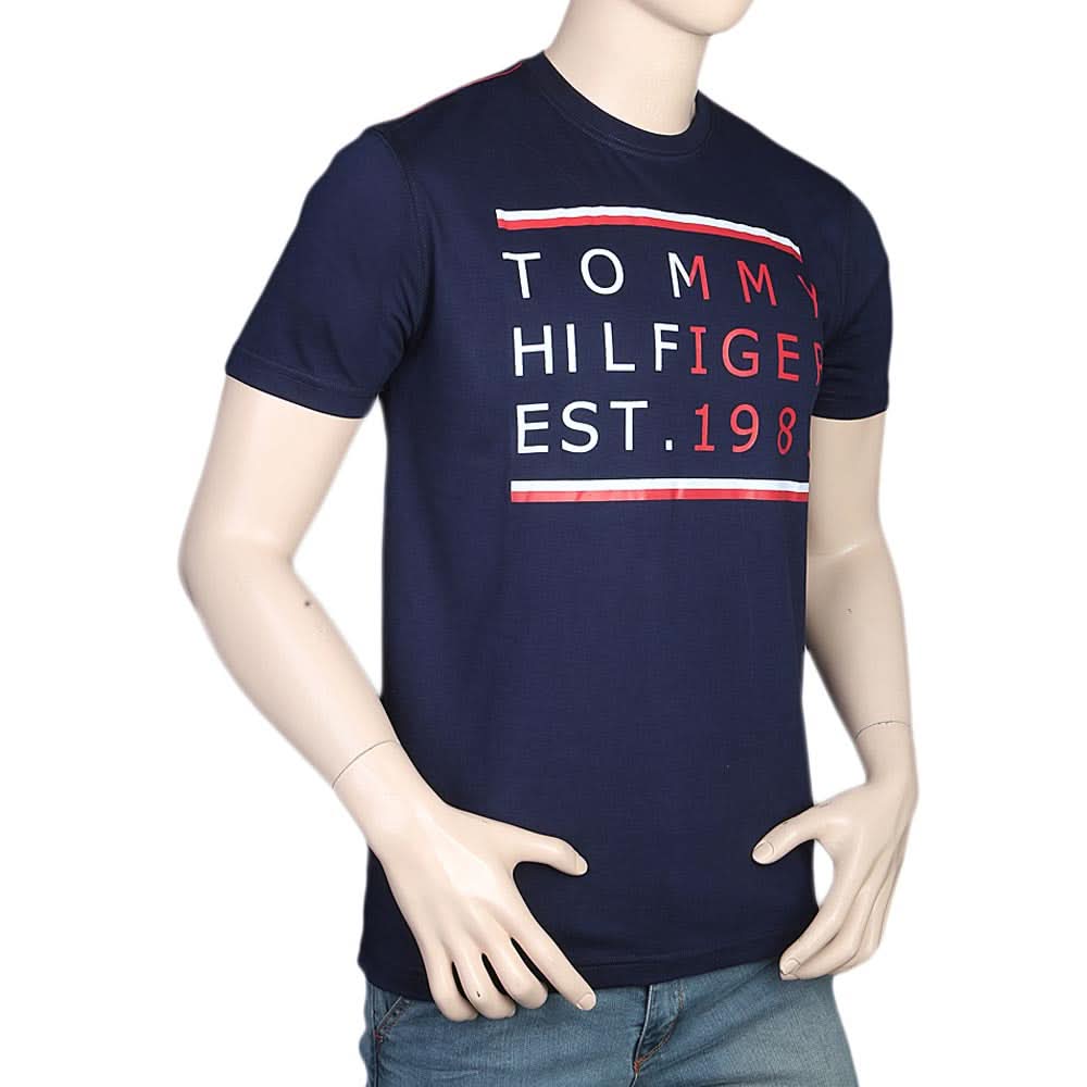 Men's Half Sleeves Round Neck T-Shirt - Navy Blue, Men, T-Shirts And Polos, Chase Value, Chase Value