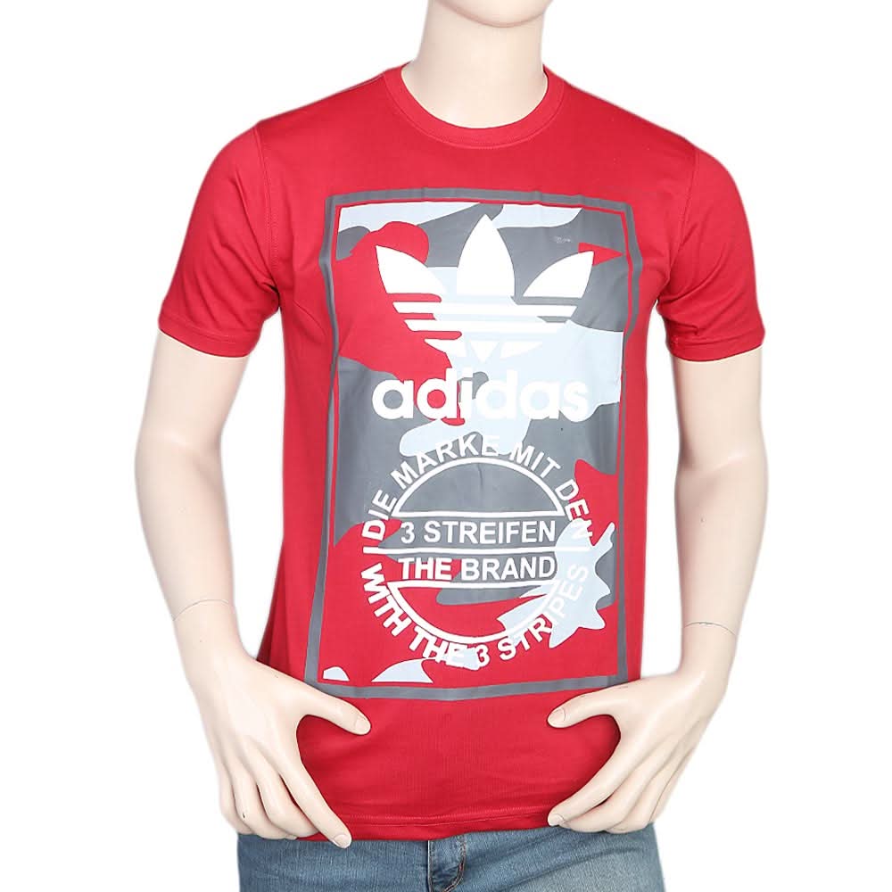 Men's Half Sleeves Round Neck T-Shirt - Red, Men, T-Shirts And Polos, Chase Value, Chase Value