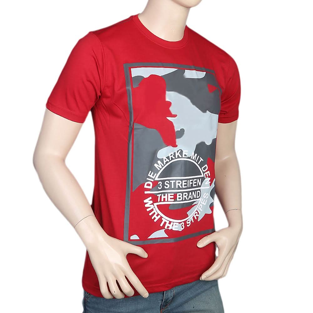 Men's Half Sleeves Round Neck T-Shirt - Red, Men, T-Shirts And Polos, Chase Value, Chase Value