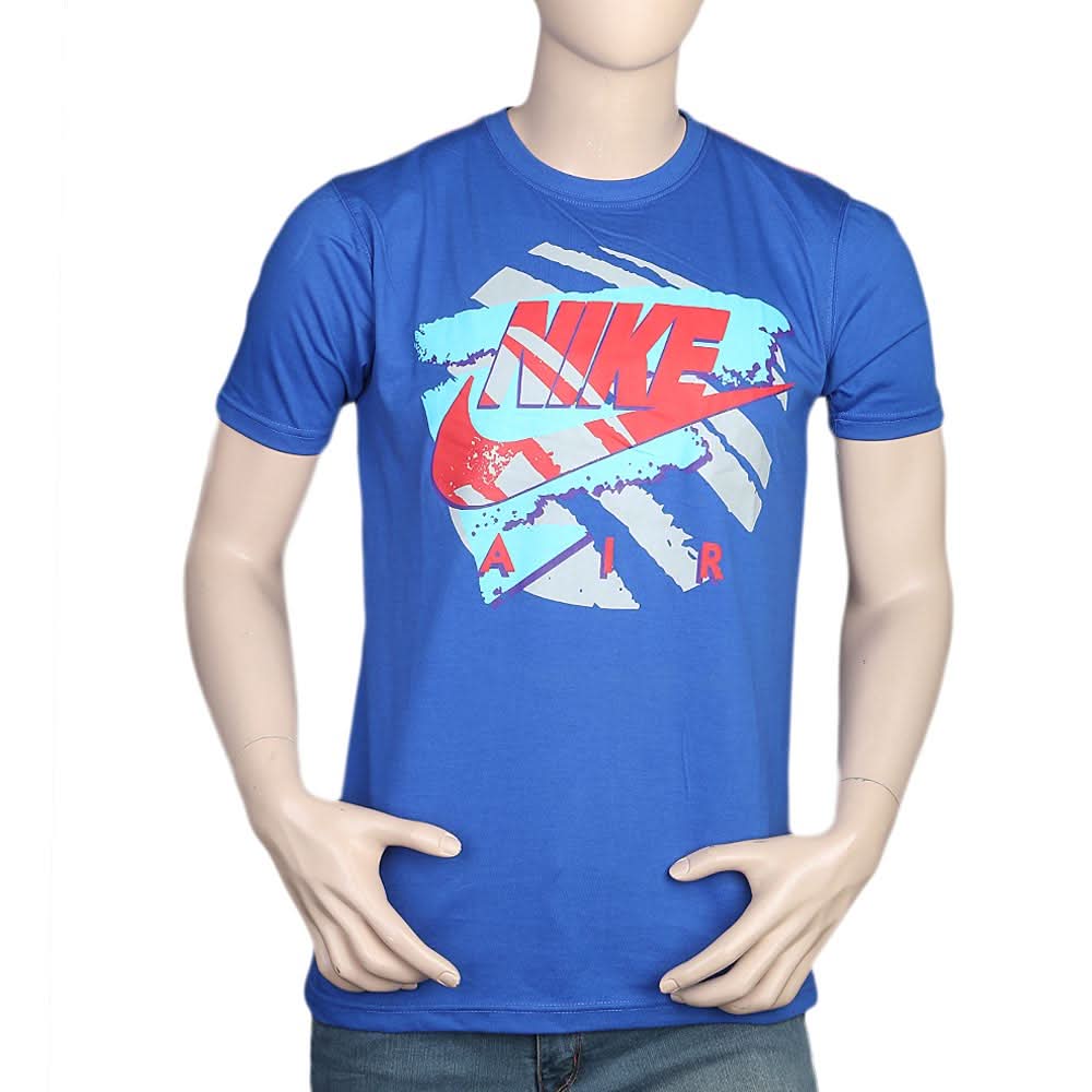 Men's Half Sleeves Round Neck T-Shirt - Royal Blue, Men, T-Shirts And Polos, Chase Value, Chase Value