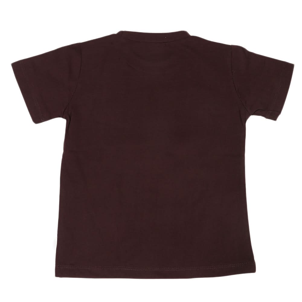 Boys Round Neck Half Sleeves T-Shirt - Brown, Kids, Boys T-Shirts, Chase Value, Chase Value