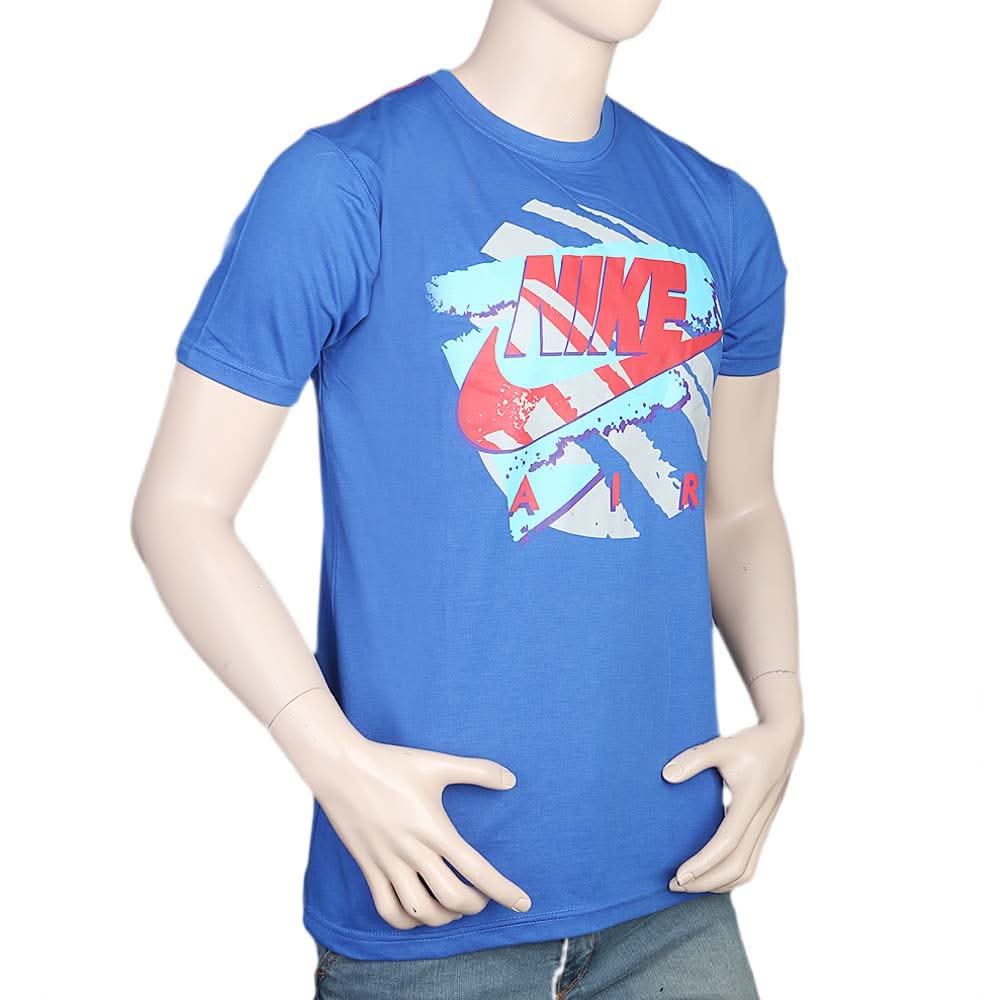 Men's Half Sleeves Round Neck T-Shirt - Royal Blue, Men, T-Shirts And Polos, Chase Value, Chase Value