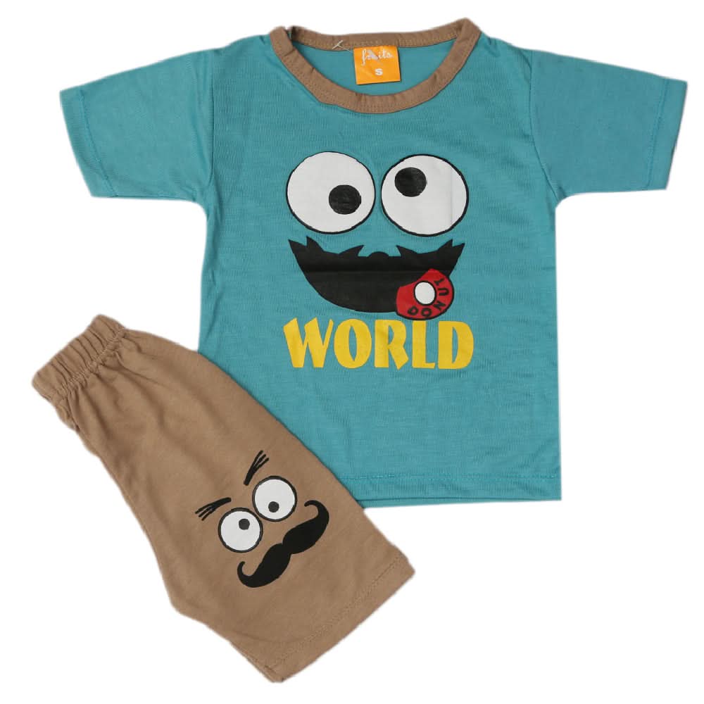 Boys Half Sleeves Suit - Sea Green, Kids, Boys Sets And Suits, Chase Value, Chase Value