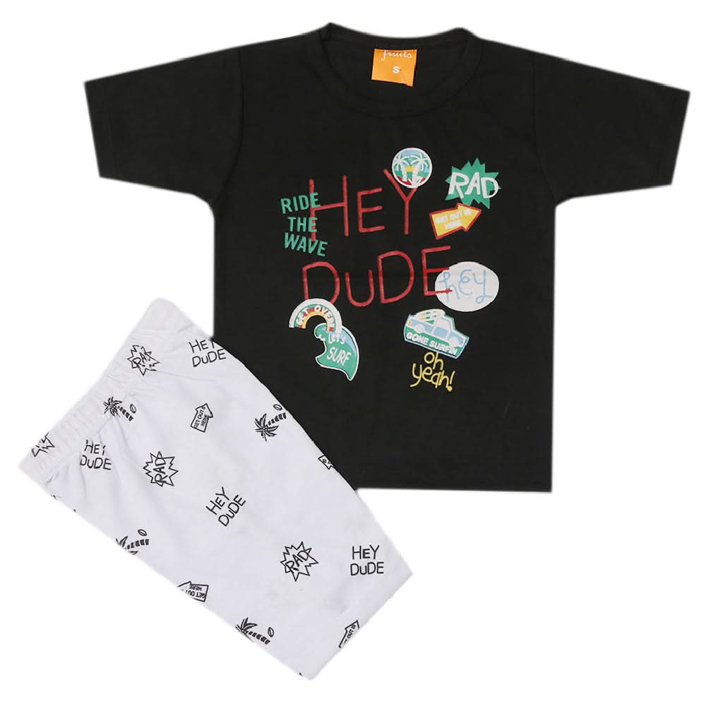 Boys Half Sleeves Suit - Black, Kids, Boys Sets And Suits, Chase Value, Chase Value