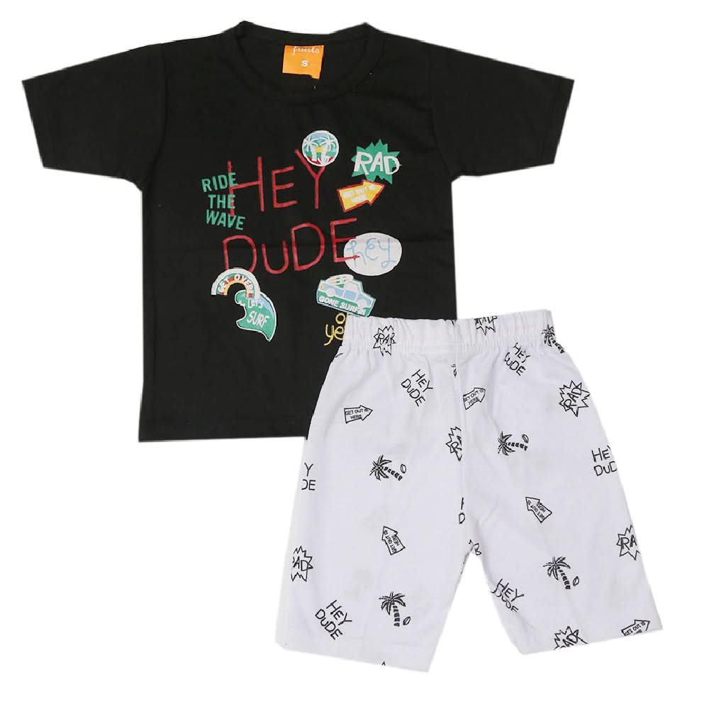 Boys Half Sleeves Suit - Black, Kids, Boys Sets And Suits, Chase Value, Chase Value