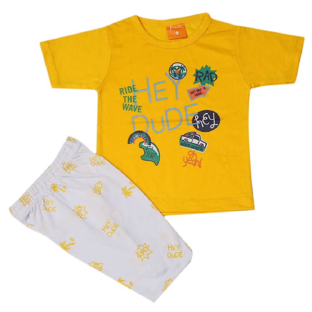 Boys Half Sleeves Suit - Yellow, Kids, Boys Sets And Suits, Chase Value, Chase Value
