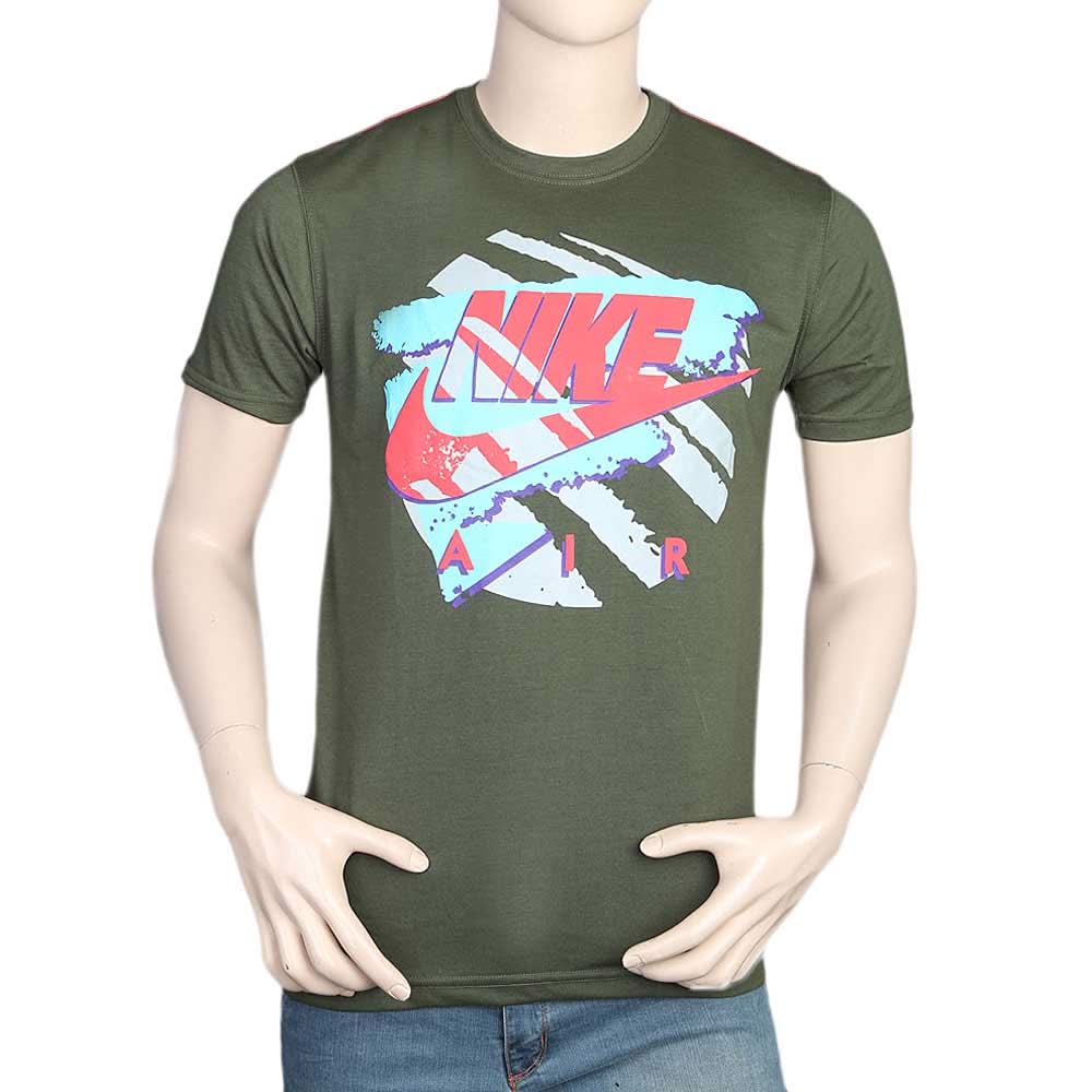 Men's Half Sleeves Round Neck T-Shirt - Green, Men, T-Shirts And Polos, Chase Value, Chase Value