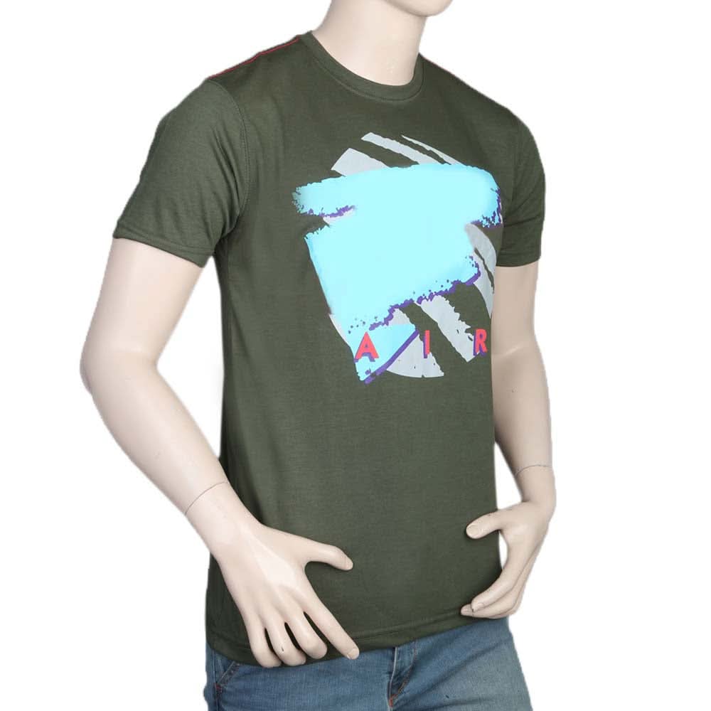 Men's Half Sleeves Round Neck T-Shirt - Green, Men, T-Shirts And Polos, Chase Value, Chase Value
