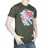 Men's Half Sleeves Round Neck T-Shirt - Green, Men, T-Shirts And Polos, Chase Value, Chase Value
