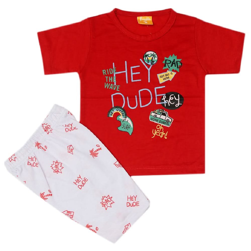 Boys Half Sleeves Suit - Red, Kids, Boys Sets And Suits, Chase Value, Chase Value
