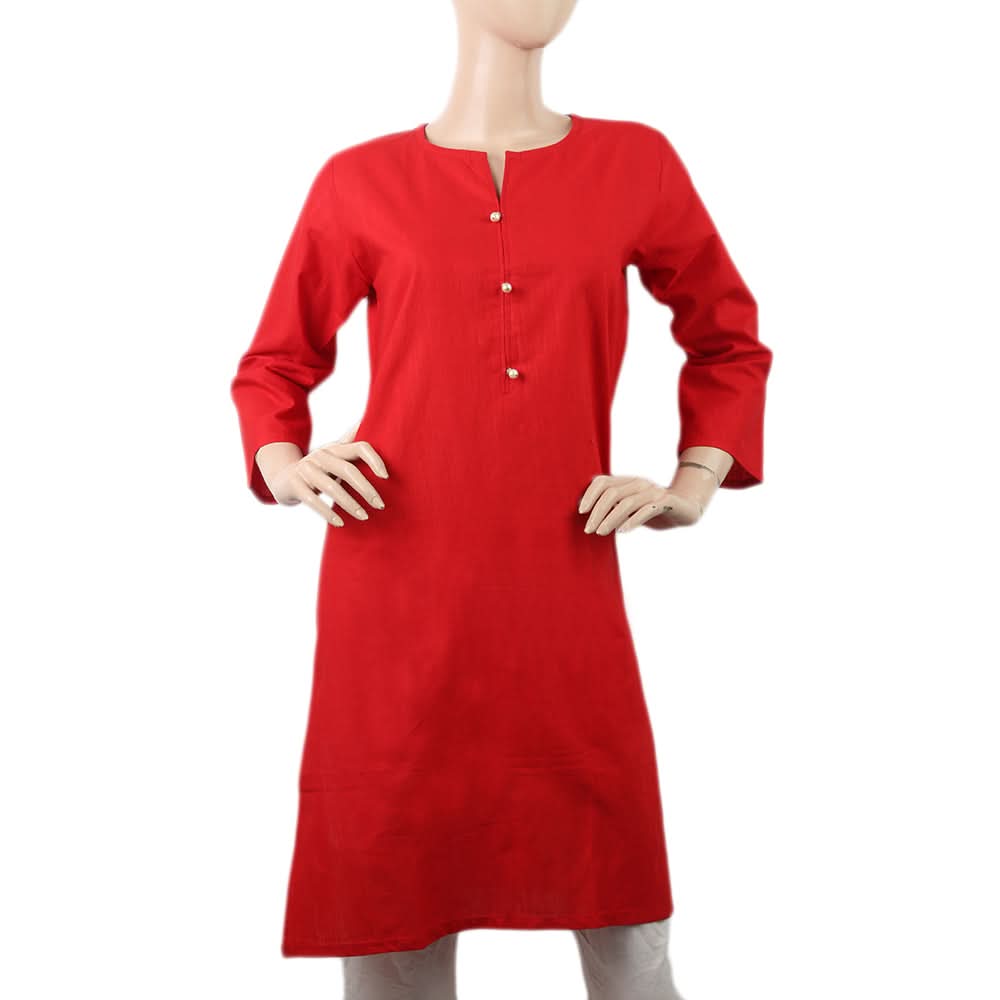 Women Khaddar Kurti - A - Red, Women, Ready Kurtis, Chase Value, Chase Value
