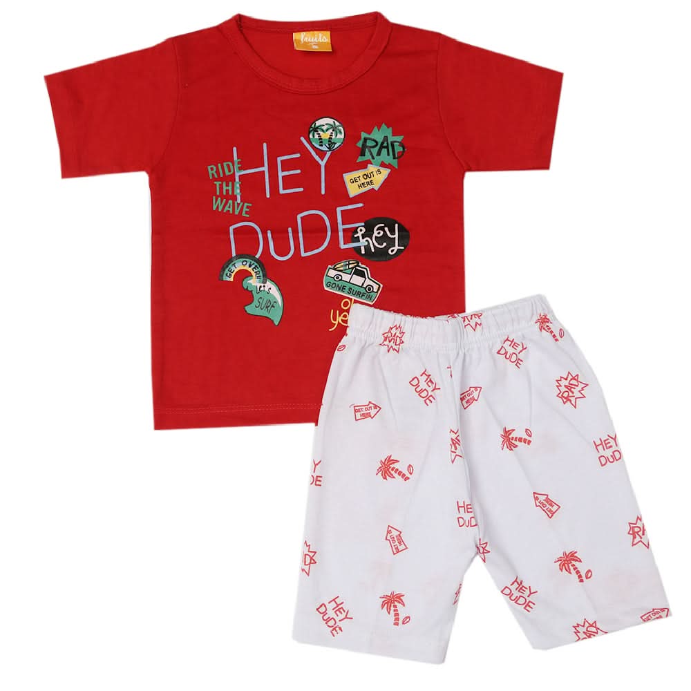 Boys Half Sleeves Suit - Red, Kids, Boys Sets And Suits, Chase Value, Chase Value