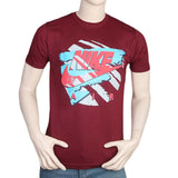 Men's Half Sleeves Round Neck T-Shirt - Maroon, Men, T-Shirts And Polos, Chase Value, Chase Value