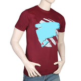 Men's Half Sleeves Round Neck T-Shirt - Maroon, Men, T-Shirts And Polos, Chase Value, Chase Value