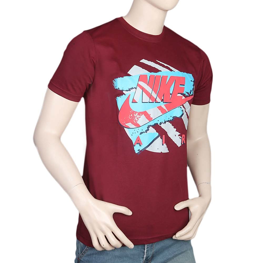 Men's Half Sleeves Round Neck T-Shirt - Maroon, Men, T-Shirts And Polos, Chase Value, Chase Value