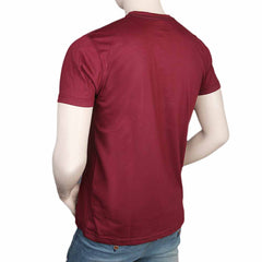 Men's Half Sleeves Round Neck T-Shirt - Maroon, Men, T-Shirts And Polos, Chase Value, Chase Value