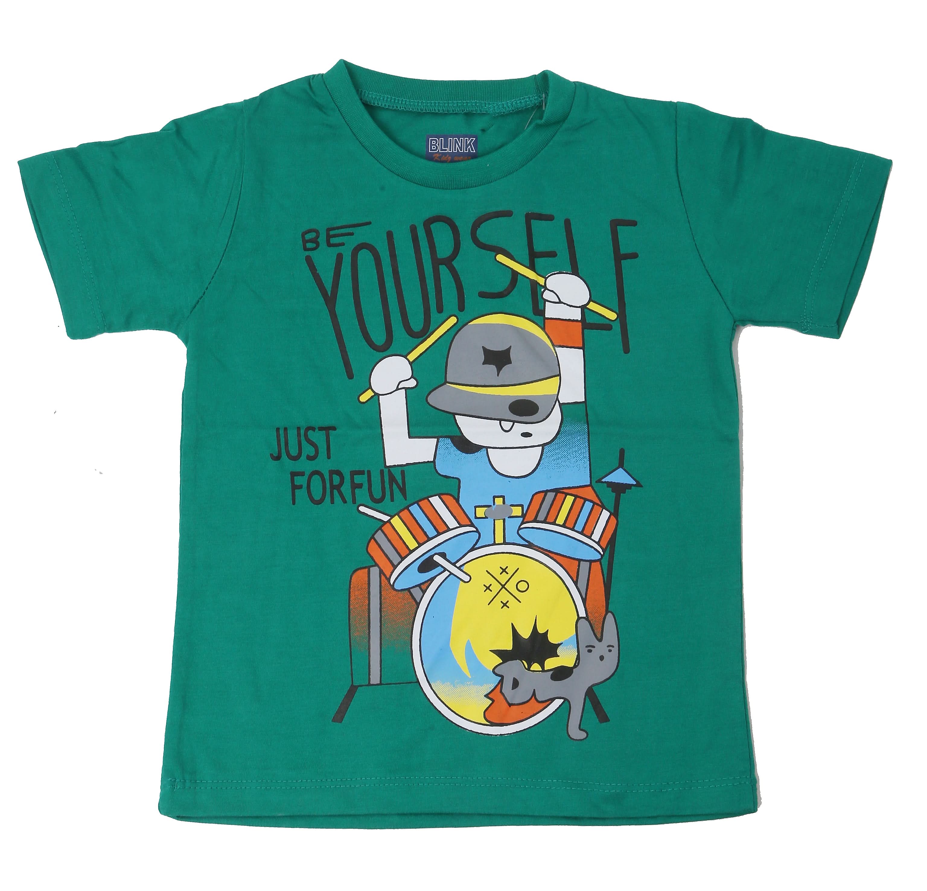 Boys Round Neck Half Sleeves T-Shirt - Dark Green, Kids, Boys T-Shirts, Chase Value, Chase Value