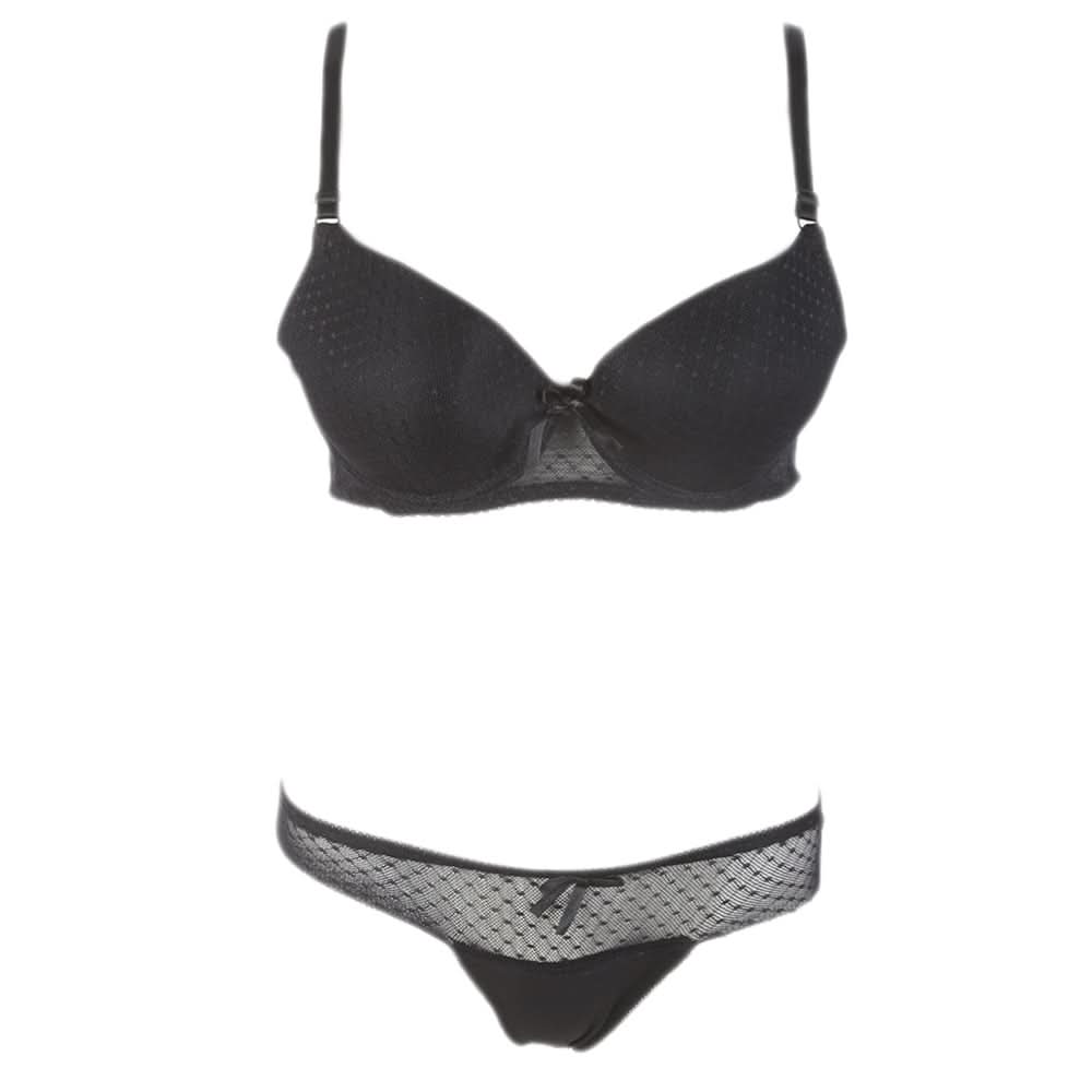 Women's Foam Bra & Panty Set - Black, Women, Bra And Panty Sets, Chase Value, Chase Value