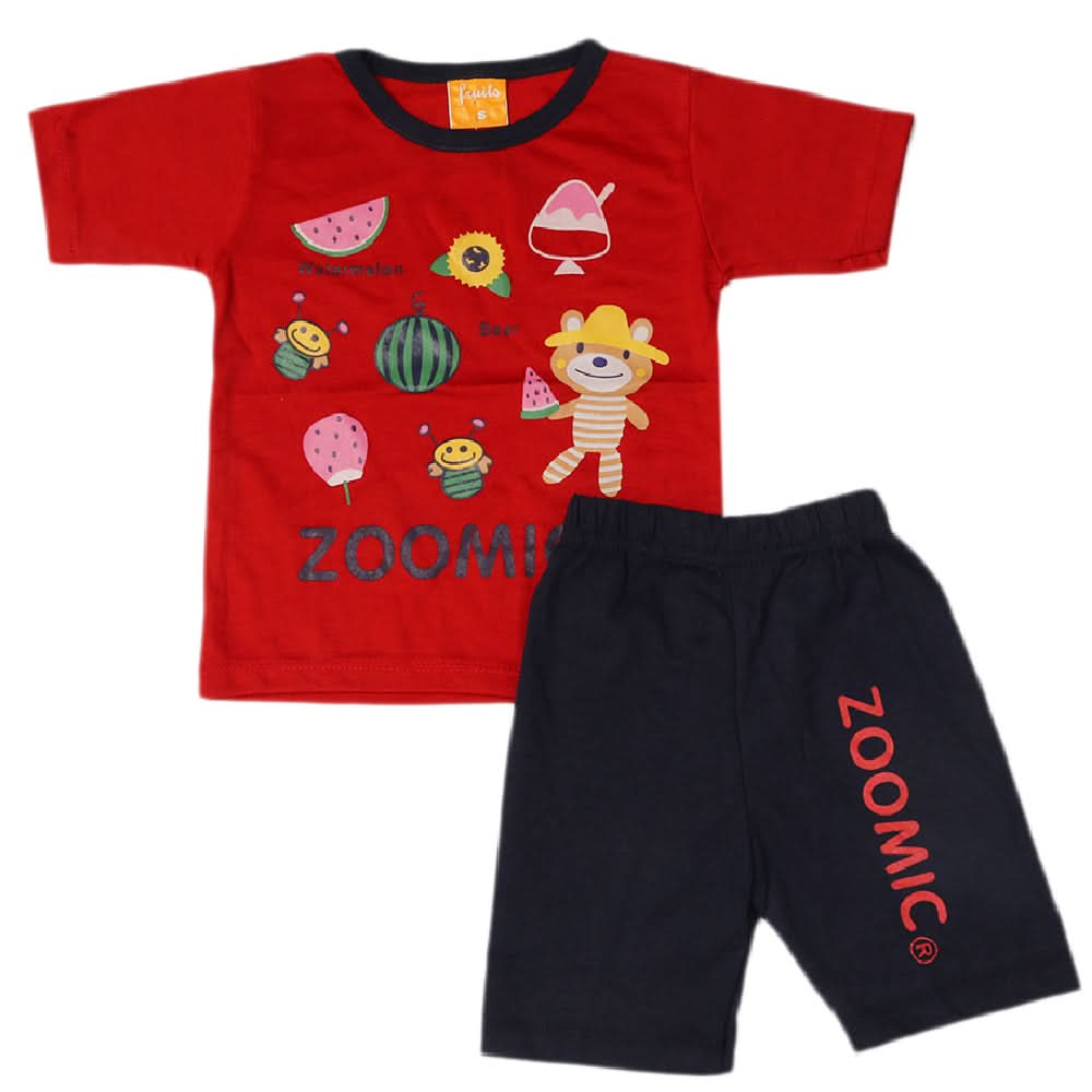 Boys Half Sleeves Suit - Red, Kids, Boys Sets And Suits, Chase Value, Chase Value