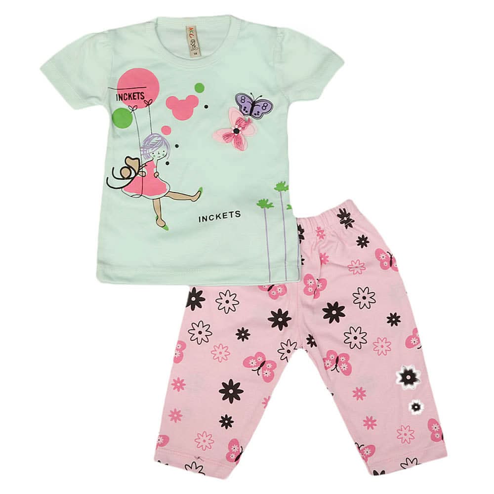 Girls Lycra Suit - Cyan, Kids, Girls Sets And Suits, Chase Value, Chase Value