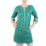 Women's Plain Cotton Kurti - Green, Women, Ready Kurtis, Chase Value, Chase Value