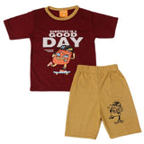 Boys Half Sleeves Suit - Maroon, Kids, Boys Sets And Suits, Chase Value, Chase Value
