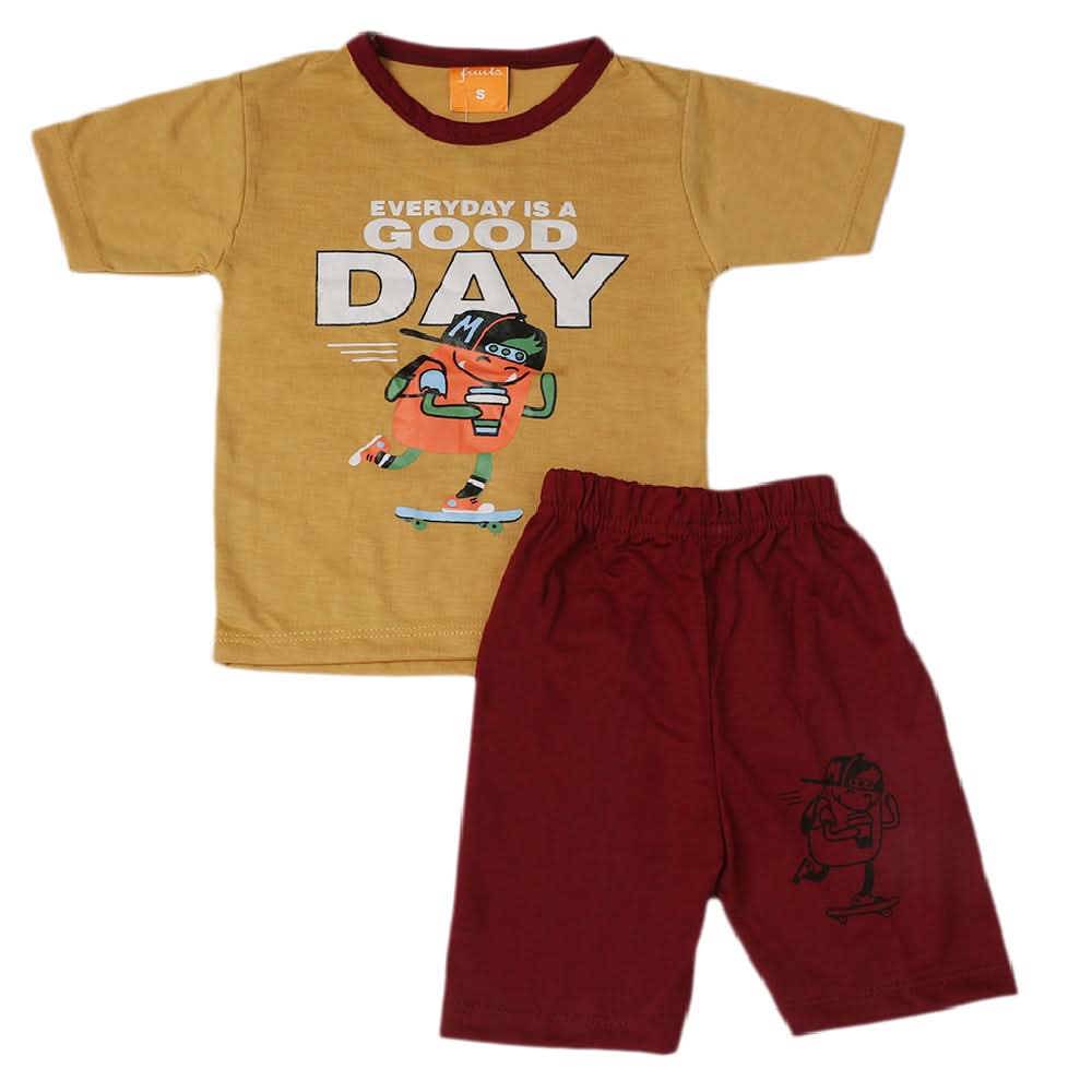 Boys Half Sleeves Suit - Brown, Kids, Boys Sets And Suits, Chase Value, Chase Value