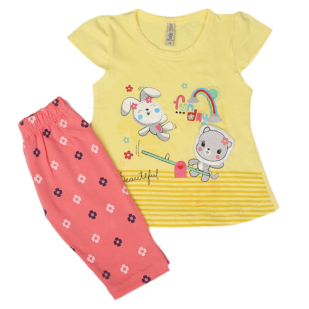 Girls Lycra Suit - Yellow, Kids, Girls Sets And Suits, Chase Value, Chase Value