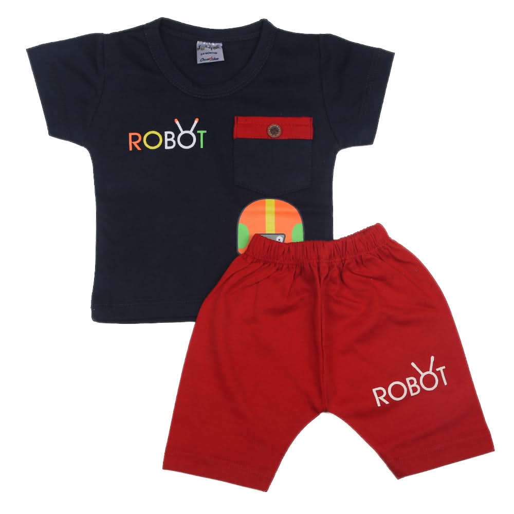 Newborn Boys Half Sleeves Suit - Blue, Kids, Newborn Boys Sets And Suits, Chase Value, Chase Value