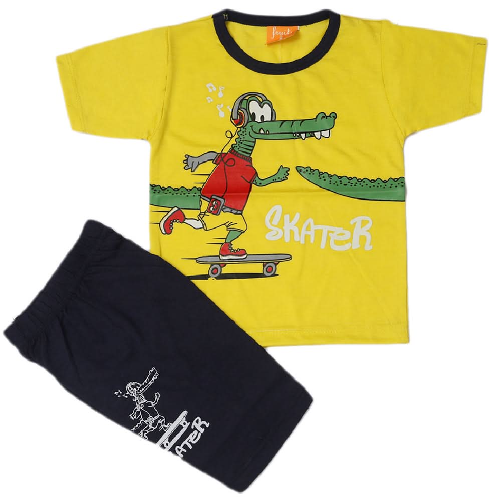 Boys Half Sleeves Suit - Yellow, Kids, Boys Sets And Suits, Chase Value, Chase Value