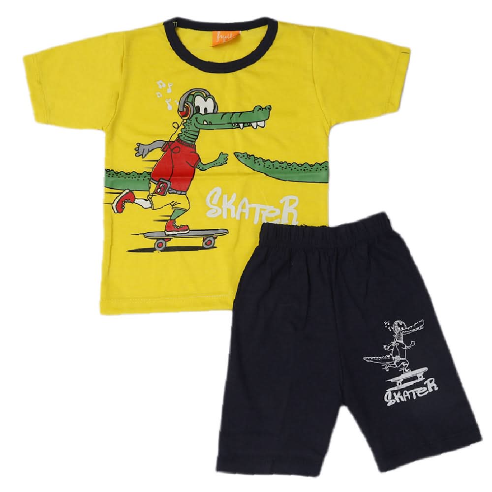 Boys Half Sleeves Suit - Yellow, Kids, Boys Sets And Suits, Chase Value, Chase Value