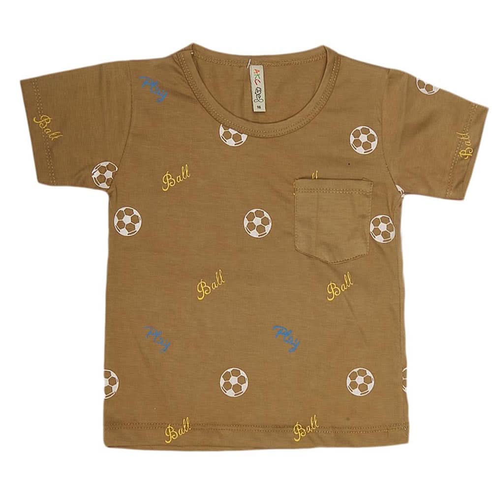 Boys Print T-Shirt  - Khaki, Kids, Boys T-Shirts, Chase Value, Chase Value