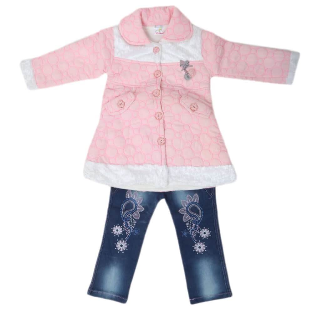 Girls Full Sleeves Tights Suit - Pink, Kids, Girls Sets And Suits, Chase Value, Chase Value