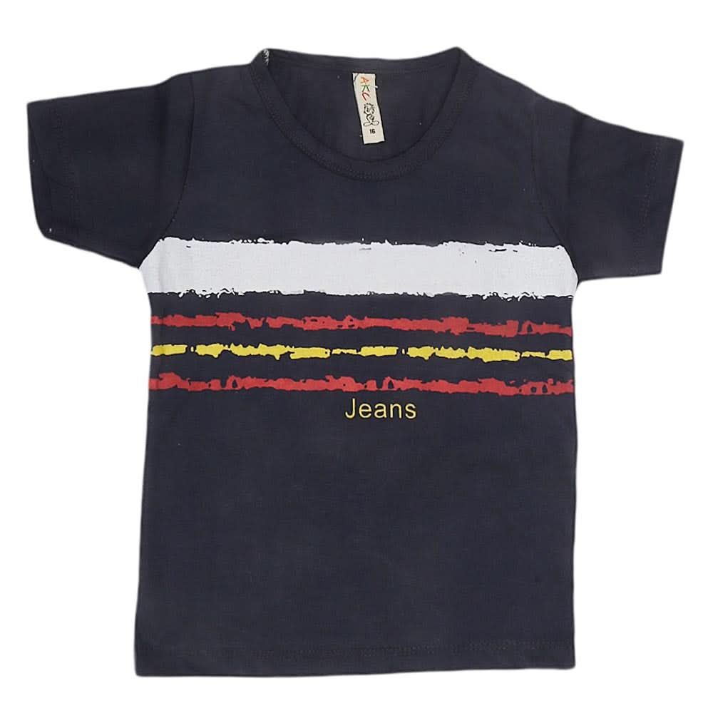 Boys Print T-Shirt  - Navy Blue, Kids, Boys T-Shirts, Chase Value, Chase Value