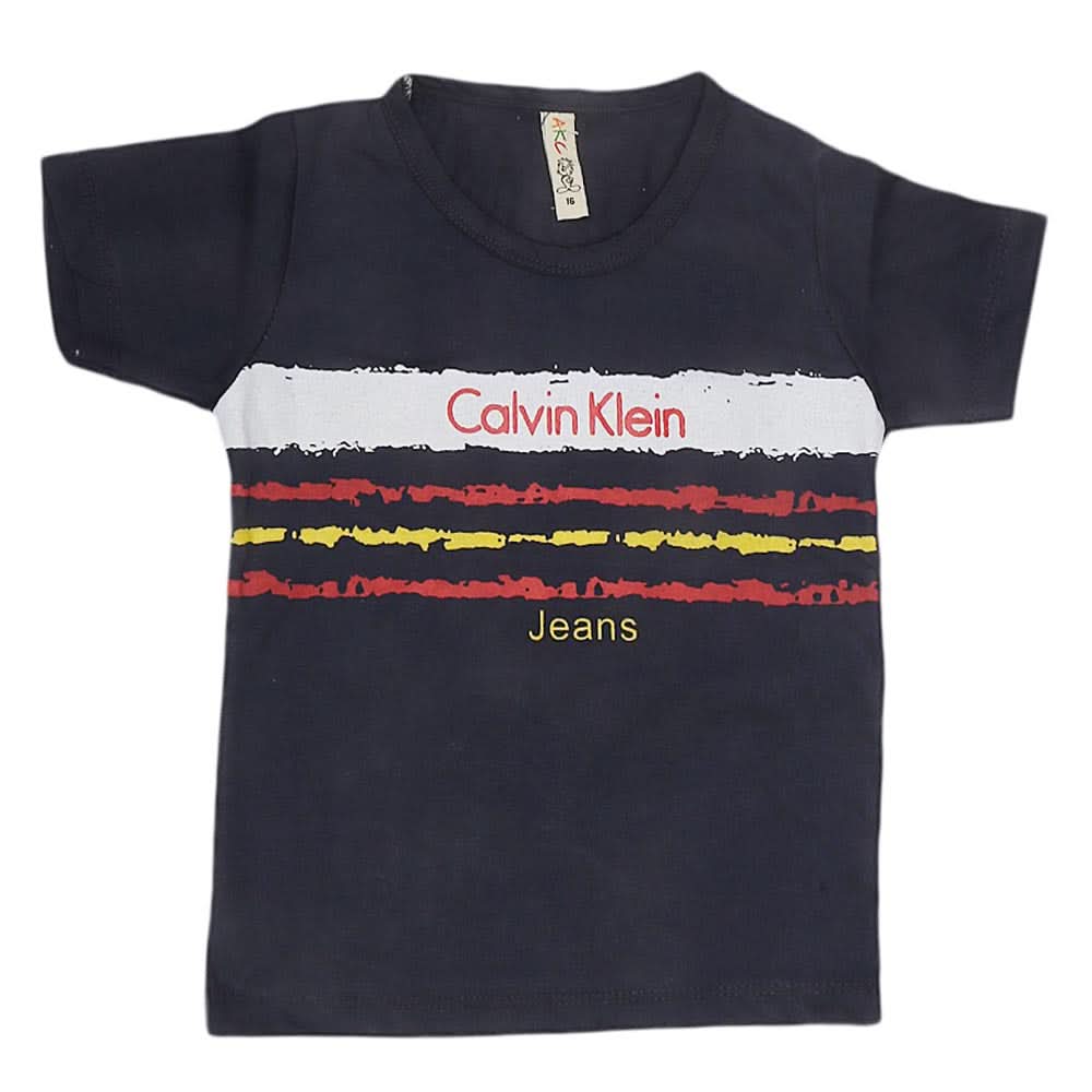 Boys Print T-Shirt  - Navy Blue, Kids, Boys T-Shirts, Chase Value, Chase Value