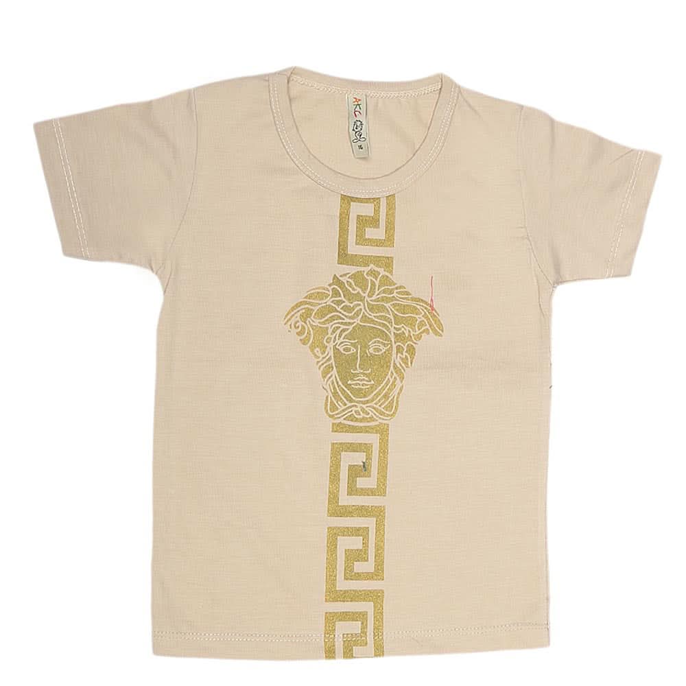 Boys Print T-Shirt  - Beige, Kids, Boys T-Shirts, Chase Value, Chase Value