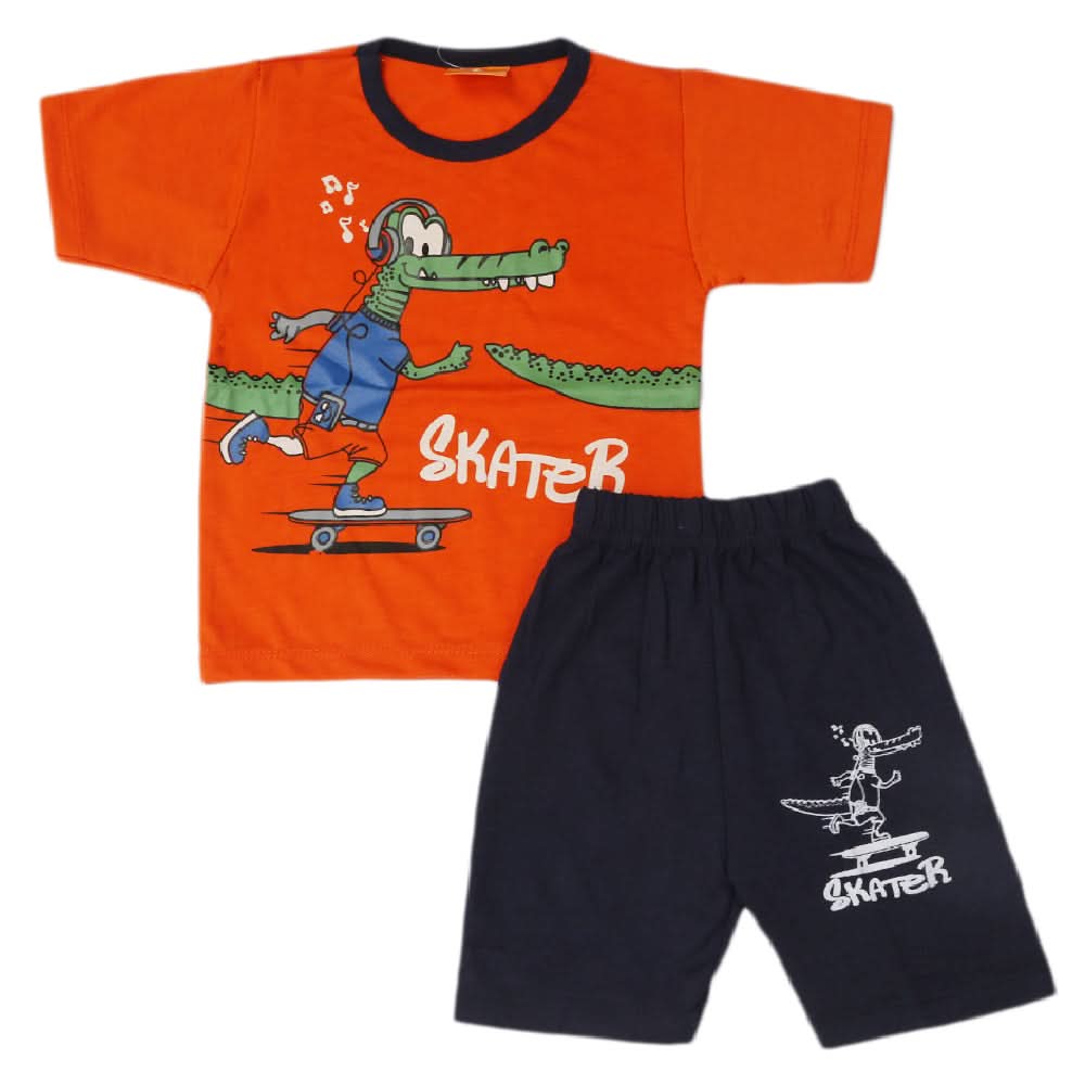 Boys Half Sleeves Suit - Orange, Kids, Boys Sets And Suits, Chase Value, Chase Value