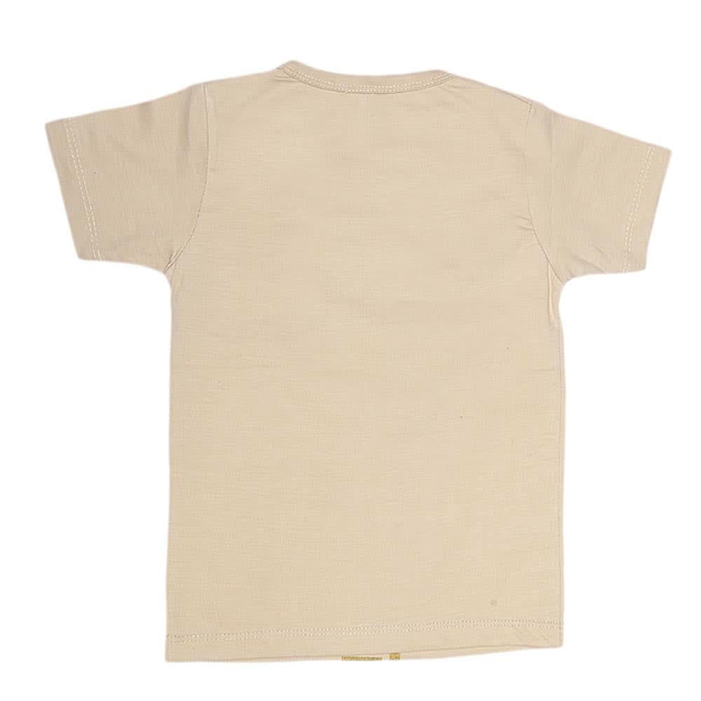 Boys Print T-Shirt  - Beige, Kids, Boys T-Shirts, Chase Value, Chase Value