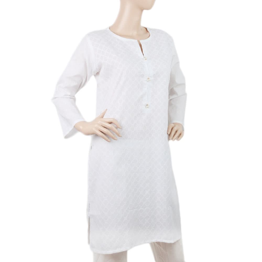 Women's Chicken Kurti - D - White, Women, Ready Kurtis, Chase Value, Chase Value