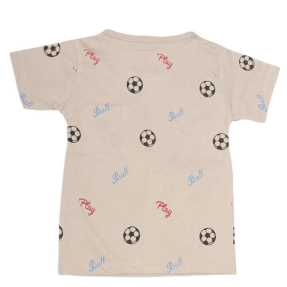 Boys Print T-Shirt  - Beige, Kids, Boys T-Shirts, Chase Value, Chase Value