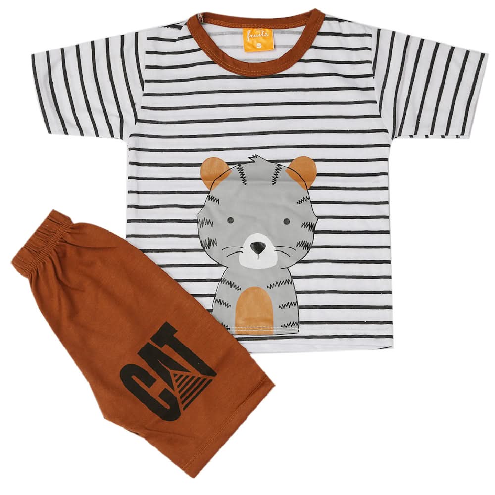 Boys Half Sleeves Suit - Dark Brown, Kids, Boys Sets And Suits, Chase Value, Chase Value
