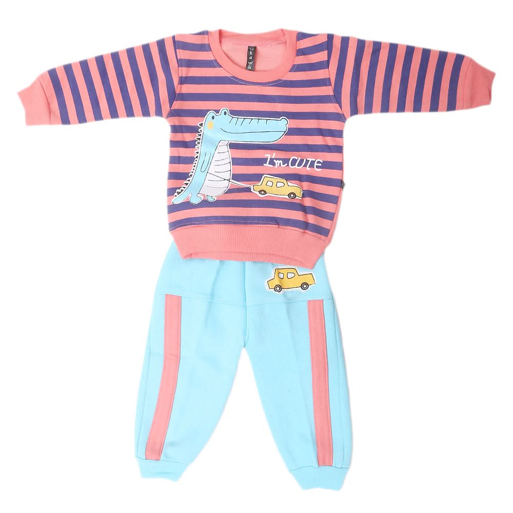 Boys Full Sleeves Fleece Suit - Pink, Kids, Boys Sets And Suits, Chase Value, Chase Value