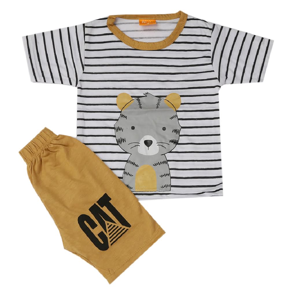 Boys Half Sleeves Suit - Brown, Kids, Boys Sets And Suits, Chase Value, Chase Value