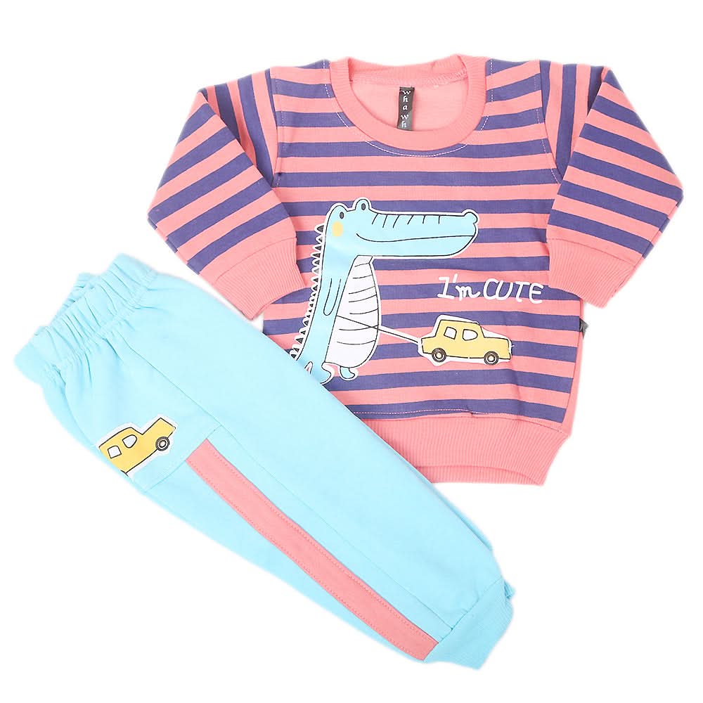 Boys Full Sleeves Fleece Suit - Pink, Kids, Boys Sets And Suits, Chase Value, Chase Value