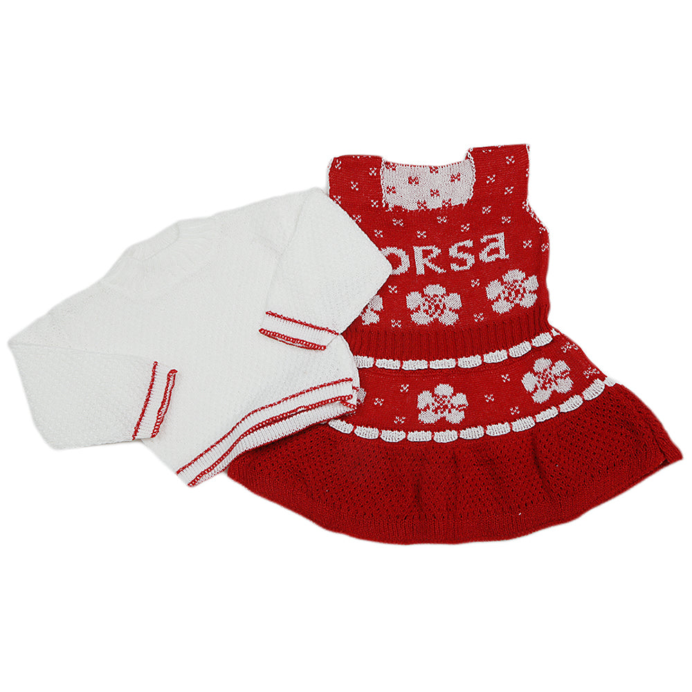 Newborn Girls Irani Suit - Red, Kids, NB Girls Sets And Suits, Chase Value, Chase Value