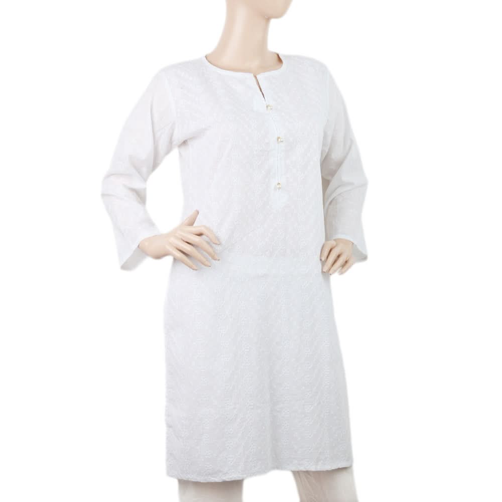 Women's Chicken Kurti - F - White, Women, Ready Kurtis, Chase Value, Chase Value
