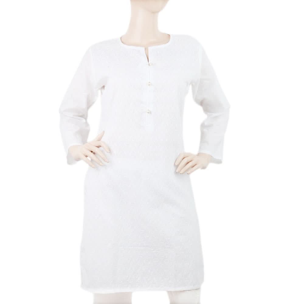 Women's Chicken Kurti - G - White, Women, Ready Kurtis, Chase Value, Chase Value