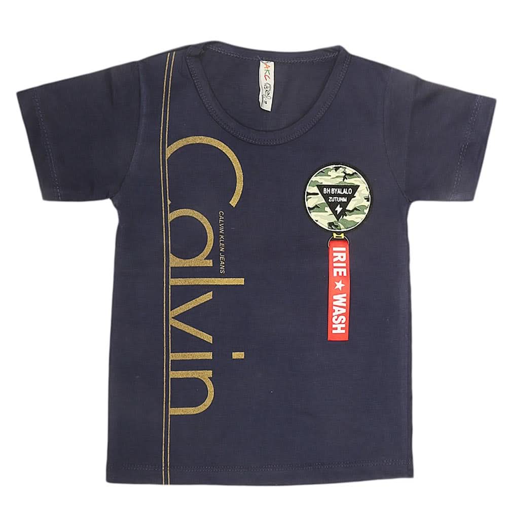 Boys Print T-Shirt  - Navy Blue, Kids, Boys T-Shirts, Chase Value, Chase Value