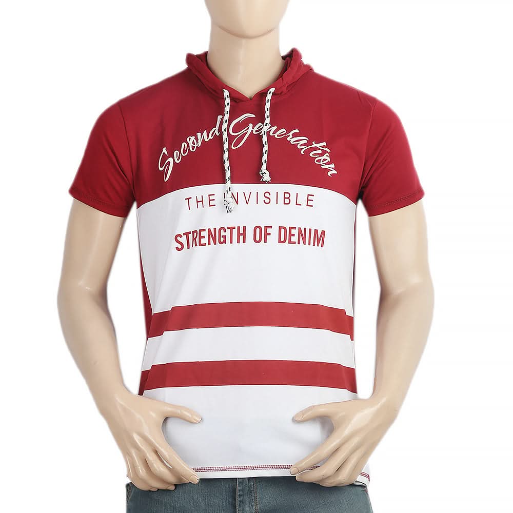 Men's Half Sleeves Round Neck T-Shirt - Maroon, Men, T-Shirts And Polos, Chase Value, Chase Value