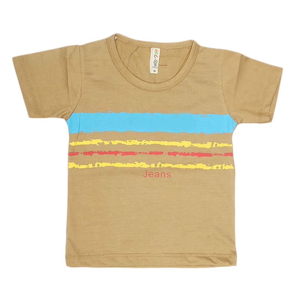 Boys Print T-Shirt  - Khaki, Kids, Boys T-Shirts, Chase Value, Chase Value